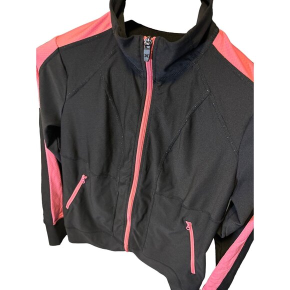Xersion Black Pink Piping Full Zip Athletic Jacket - Picture 4 of 7